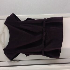 Ann Taylor Dark Purple Blouse with Belt